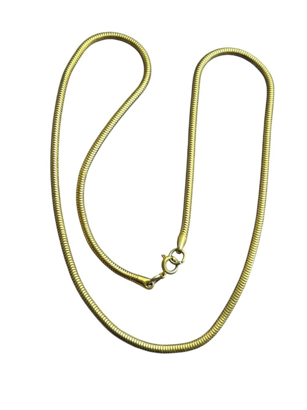 Vintage Goldtone Serpentine Chain Necklace Spring Ring Clasp 22 inches Long